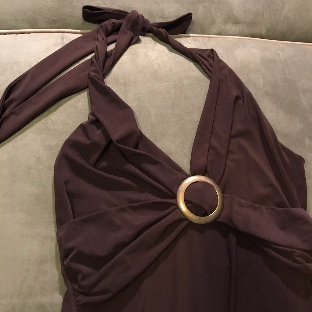 Brown dress, ties behind the neck. Like New! - Picture 2 of 4